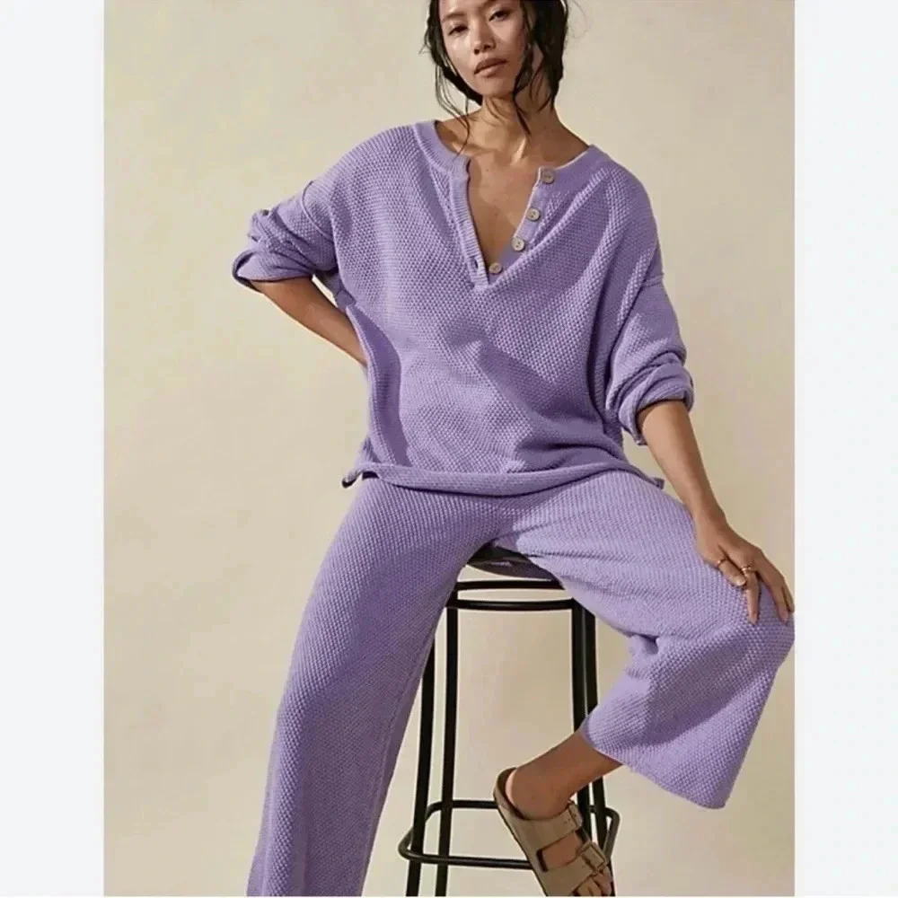 New Free People Hailee Sweater Set in Lavender Purple Size Small